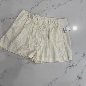New Ophelia Roe Linen Blend Shorts Womens 3X High Waist Elastic Summer Resort